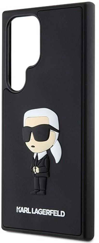 Karl Lagerfeld KLHCS24L3DRKINK S24 Ultra S928 juodos spalvos kietas dėklas 3D Rubber Ikonik
