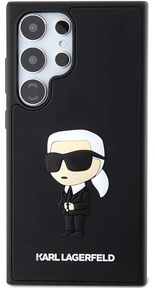 Karl Lagerfeld KLHCS24L3DRKINK S24 Ultra S928 juodos spalvos kietas dėklas 3D Rubber Ikonik