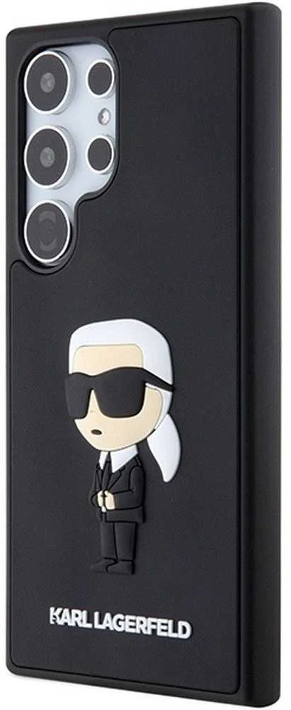 Karl Lagerfeld KLHCS24L3DRKINK S24 Ultra S928 juodos spalvos kietas dėklas 3D Rubber Ikonik