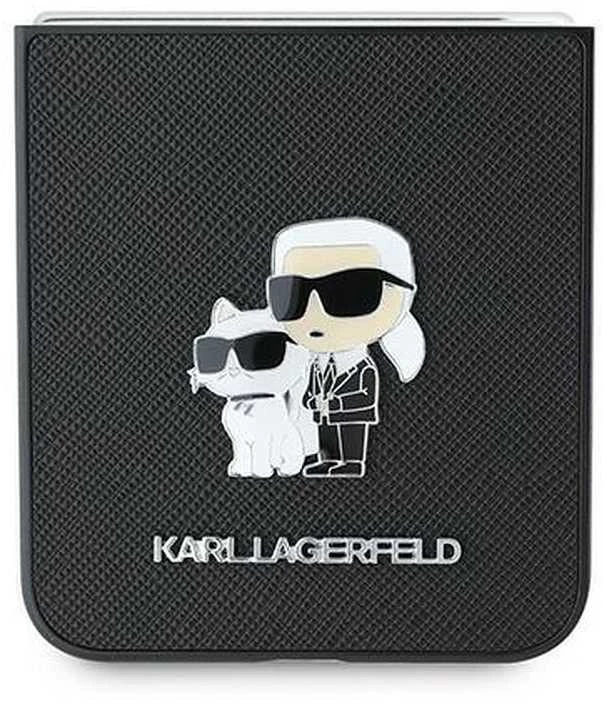 Karl Lagerfeld PU Saffiano Karl and Choupette Samsung Galaxy Z Flip6 dėklas telefonui juodos spalvos