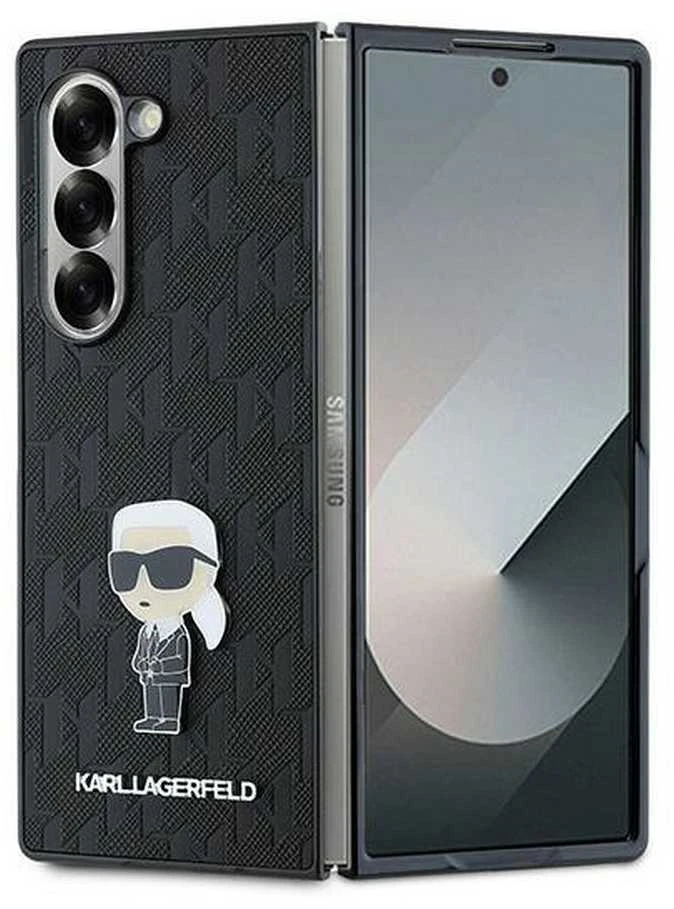 Dėklas Karl Lagerfeld KLHCZFD6SAPKINPKK Z Fold6F956 juodos spalvos Saffiano Ikonik Pin