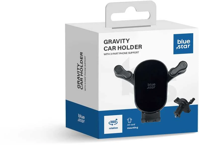 BlueStar Blue Star Gravity car holder Mėlynas STAR Juodas Mirror windshield mount juodas