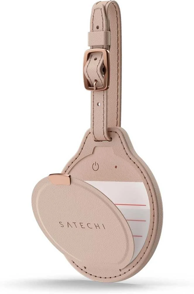 „Satechi FindAll?“ veganiškos odos bagažo etiketė su obuoliuku „Find My“ – dykumos rožinė