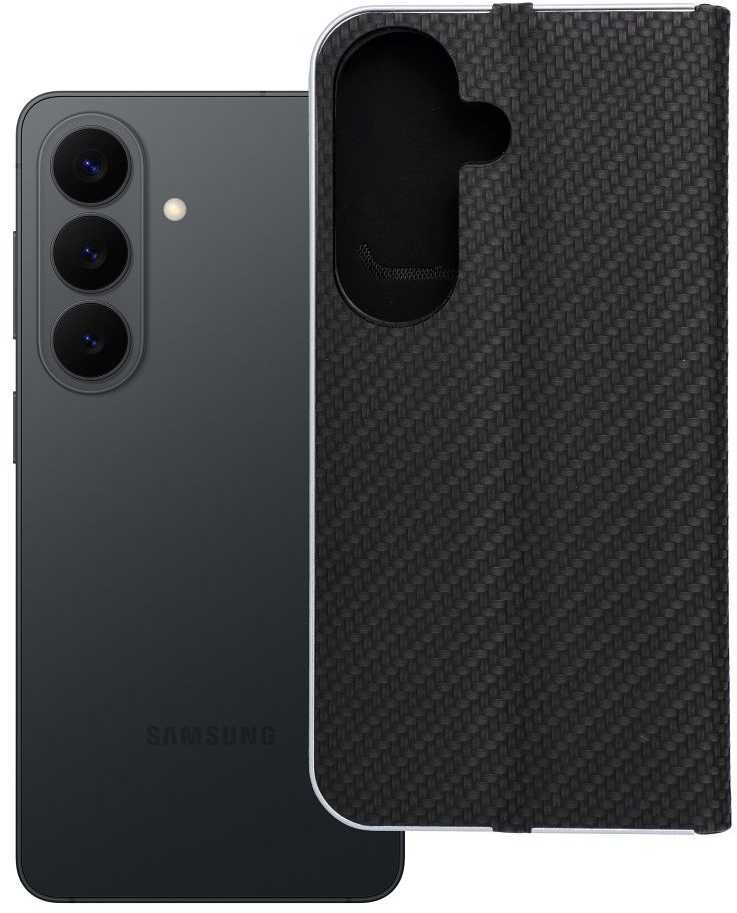 Oem Dėklas su klapką na Samsung S26 Luna Book Carbon juoda