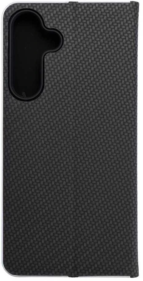 Oem LUNA Book anglies pluošto dėklas, skirtas SAMSUNG S25 FE, juodas