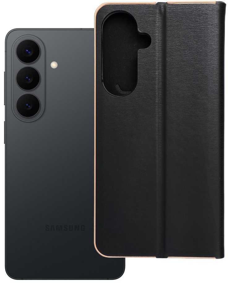 Oem Dėklas su klapką na Samsung S26 PLUS Luna Book Gold juoda