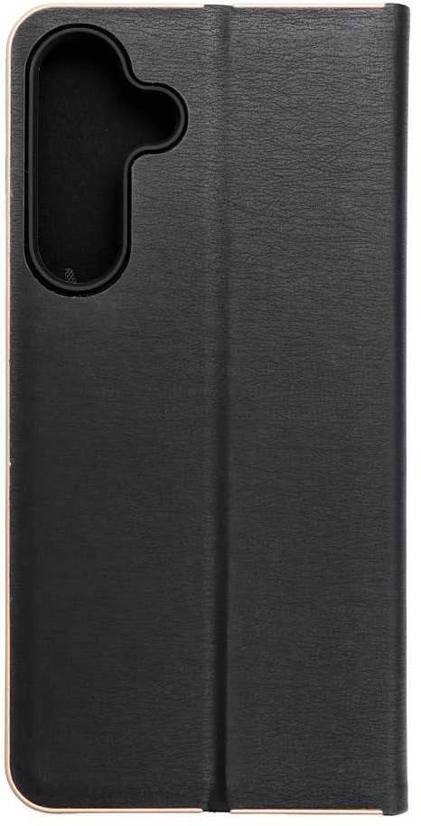 Oem LUNA Book auksinis dėklas, skirtas SAMSUNG S25 FE, juodas