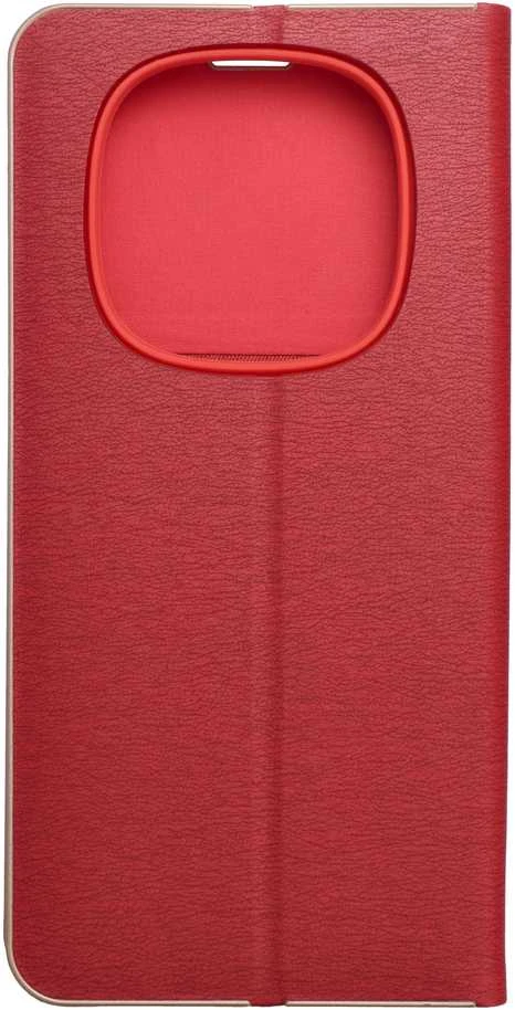 Dėklas OEM LUNA Book auksinis sijonas Xiaomi Redmi Note 14 Pro 4G raudonas