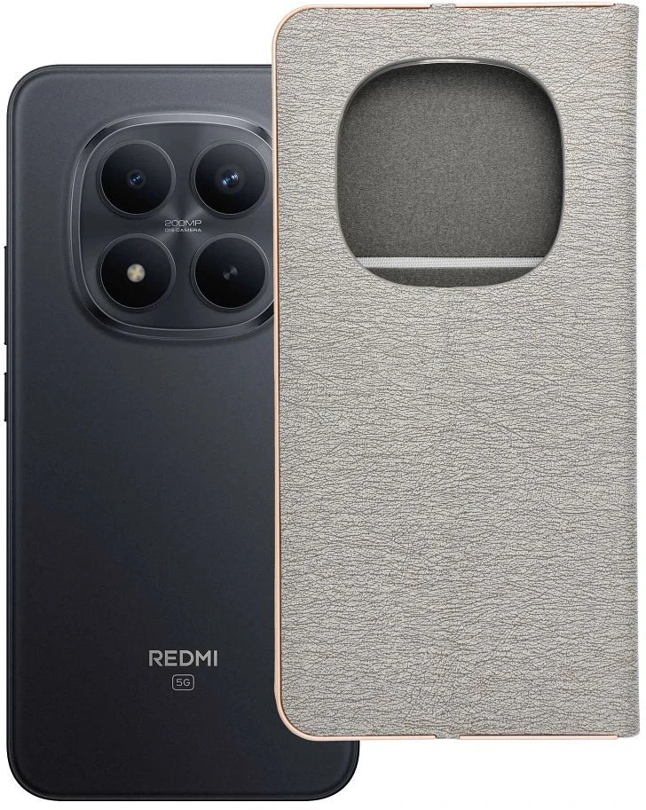 Oem „LUNA Book“ auksinis dėklas, skirtas „XIAOMI Redmi Note 15 PRO PLUS 5G“, sidabrinis