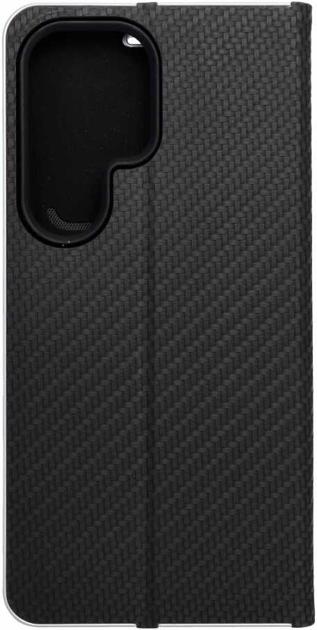 Dėklas Oem LUNA Book Carbon skirtas Samsung Galaxy S25 Ultra juodos spalvos