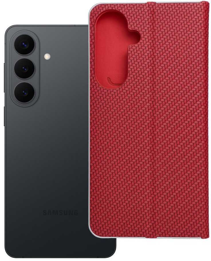 Oem Dėklas su klapką na Samsung S26 PLUS Luna Book Carbon raudona