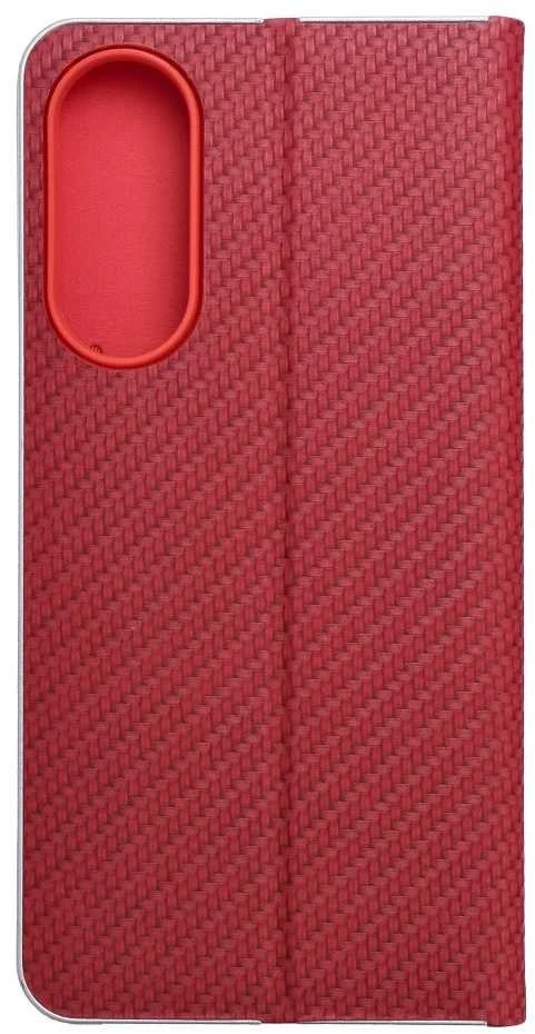 OEM LUNA Book Carbon dėklas Samsung Galaxy S25 Edge, raudonas