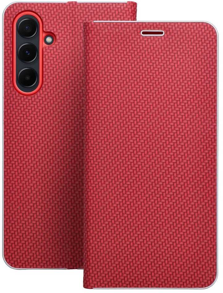 Oem Dėklas su klapką na Samsung S26 ULTRA Luna Book Carbon raudona