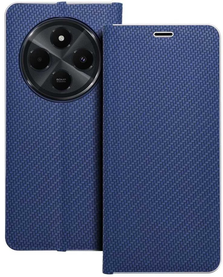 Dėklas Oem LUNA Book Carbon skirtas Xiaomi Redmi 14C mėlynos spalvos