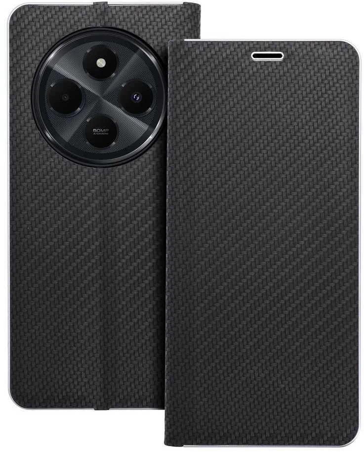 Dėklas Oem LUNA Book Carbon skirtas Xiaomi Redmi 14C juodos spalvos