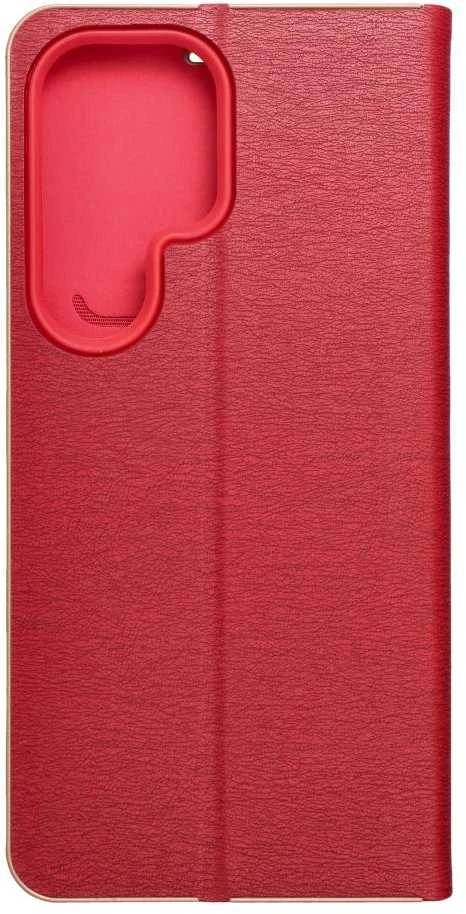 Dėklas Oem LUNA Book Gold skirtas Samsung Galaxy S25 Ultra raudonas
