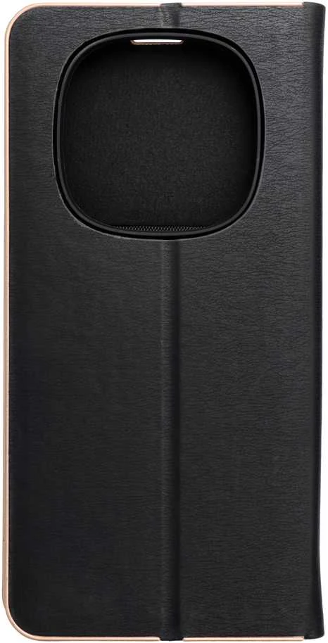 Dėklas Oem LUNA Book Gold skirtas Xiaomi Redmi Note 14 Pro 4G juodos spalvos