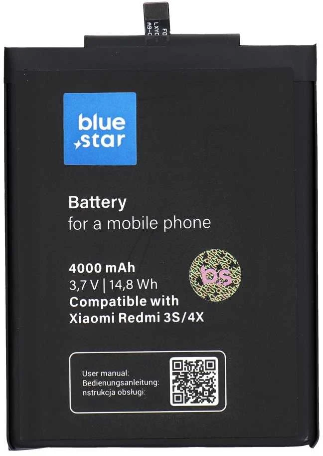 BlueStar Blue Star Mėlynas STAR baterija, skirta XIAOMI REDMI 3 / 3S / 3X / 4X (BM47) 4000 mAh