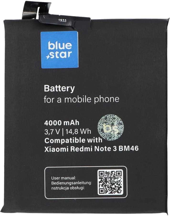 BlueStar „Blue Star Mėlynas STAR“ baterija, skirta „XIAOMI REDMI NOTE 3“ (BM46) 4000 mAh