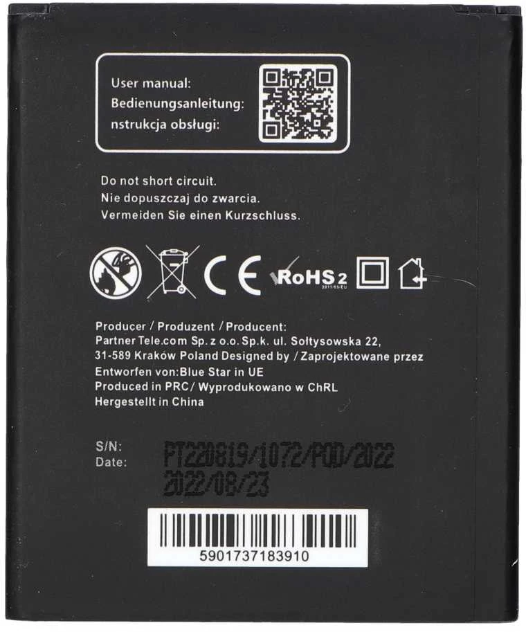 BlueStar Blue Star Mėlynas STAR PREMIUM baterija, skirta Samsung S3 Mini I8190 1500 mAh