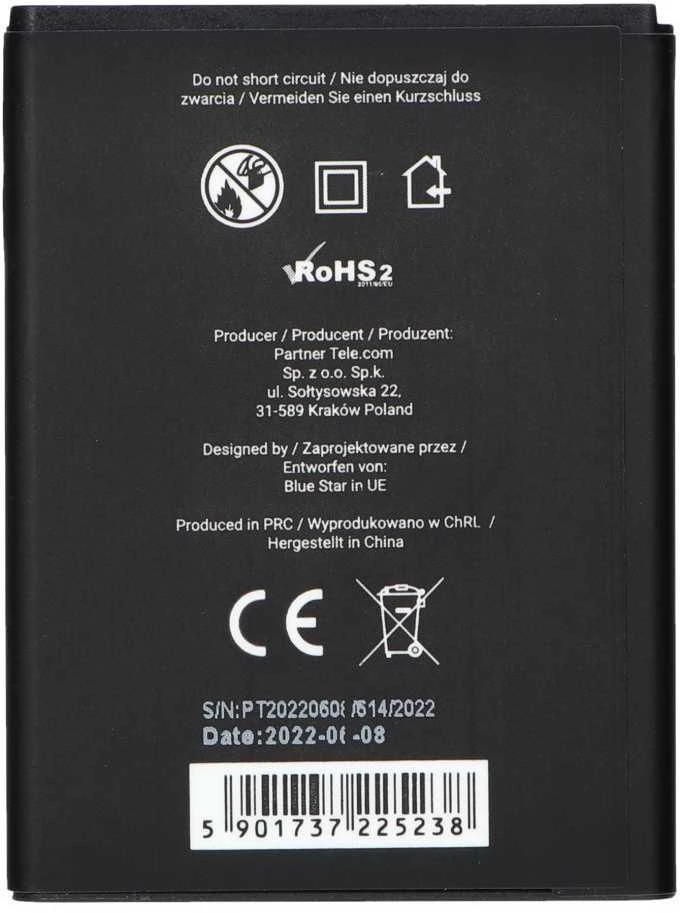 BlueStar Blue Star Mėlynas STAR PREMIUM baterija SAMSUNG Galaxy Mini 2 S6500 / Galaxy Young S6310 / Galaxy Ace Plus S7500 1550 mAh