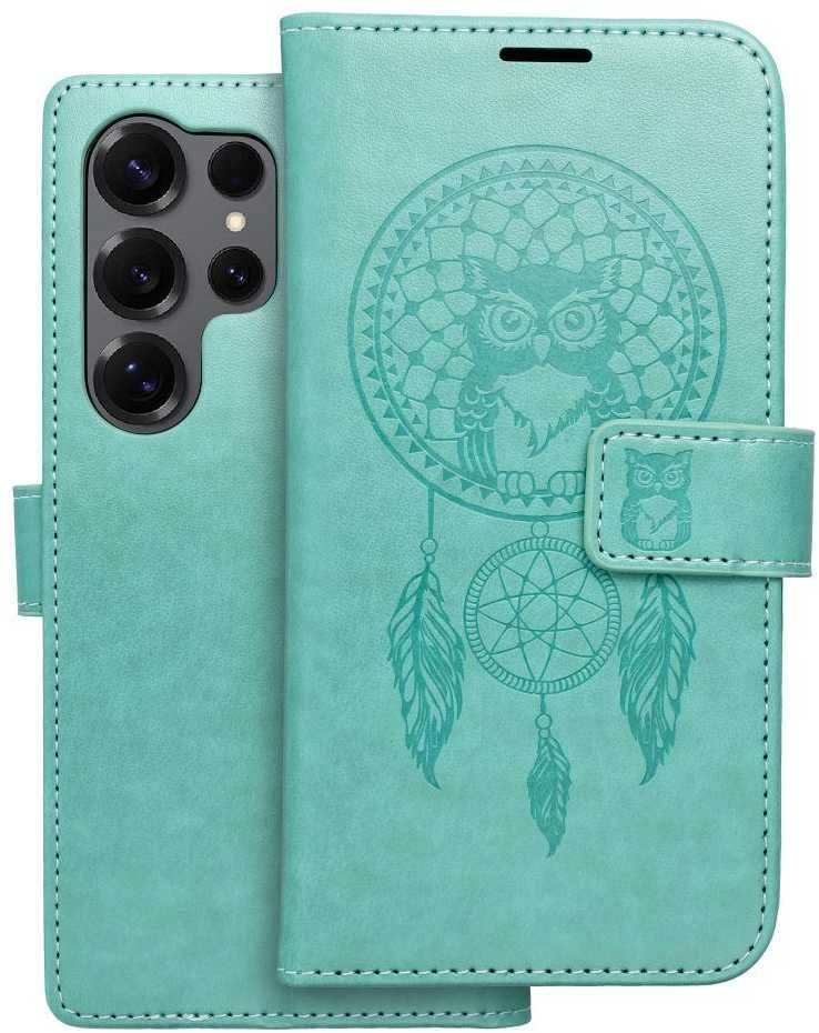 Oem MEZZO Book dėklas skirtas Samsung Galaxy S25 Ultra dreamcatcher žalios spalvos