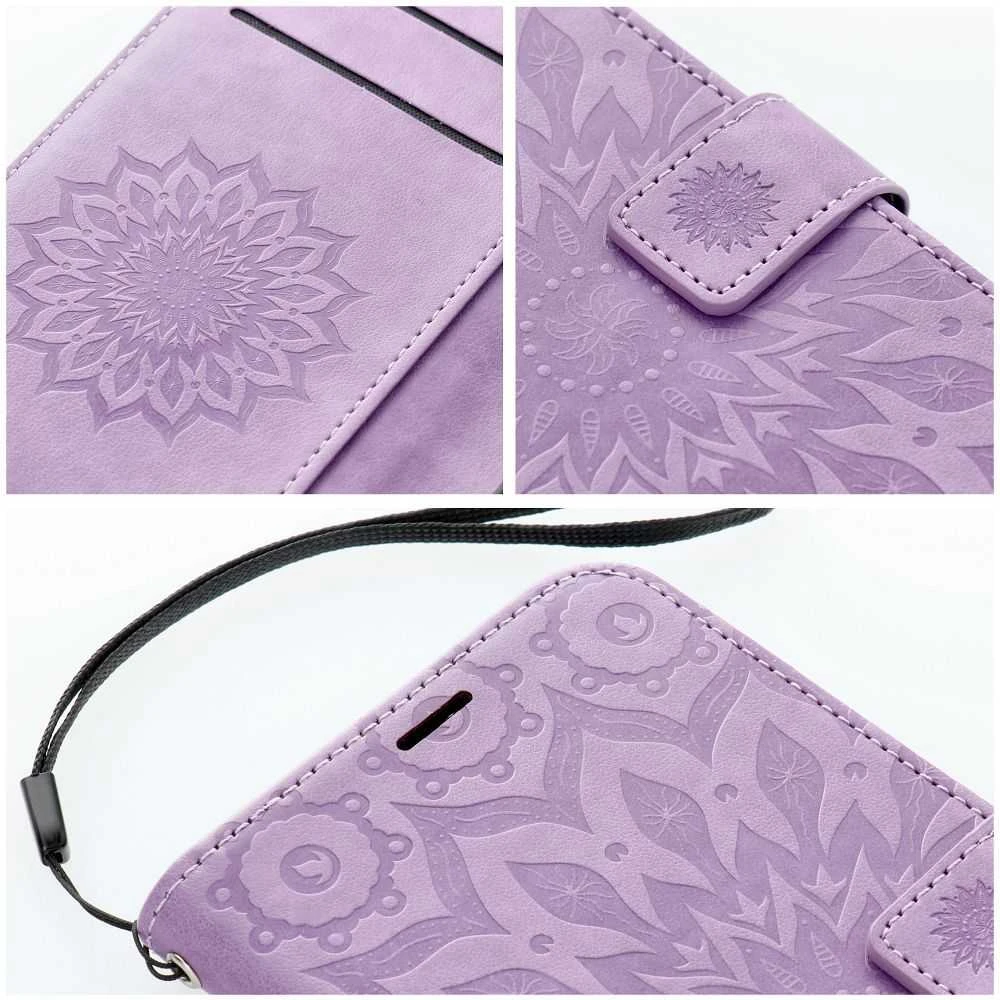 Oem MEZZO Book dėklas skirtas Xiaomi Redmi Note 14 PRO 4G mandala violetinės spalvos