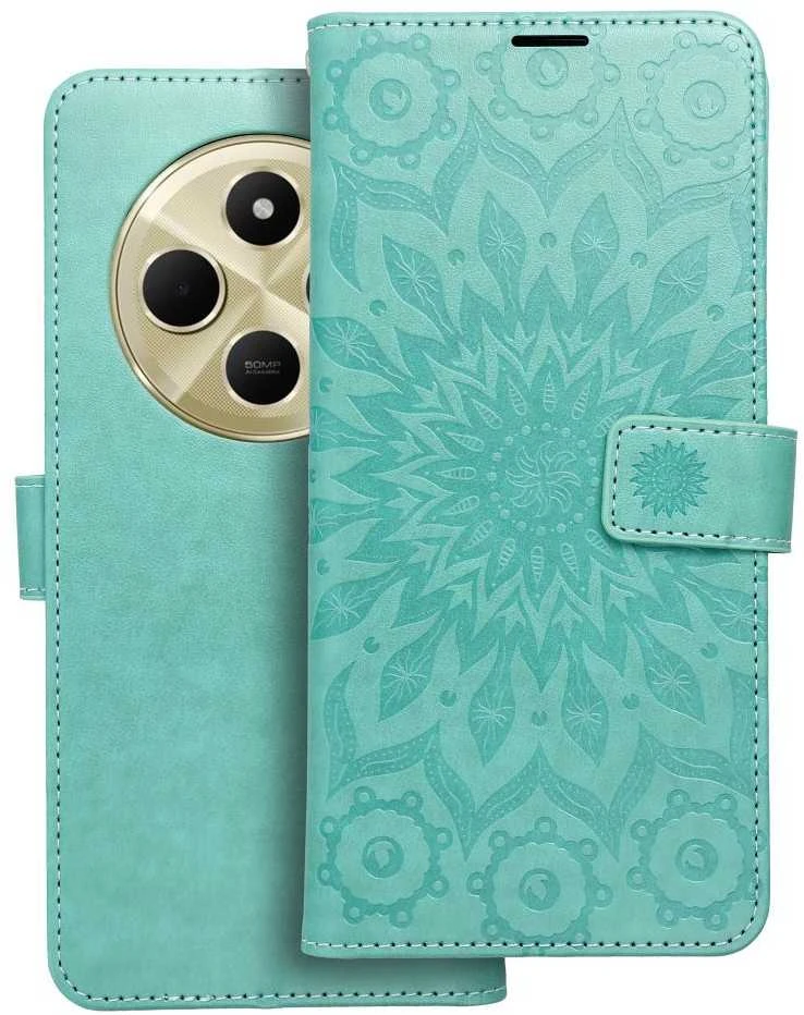 Oem MEZZO Book dėklas skirtas Xiaomi Redmi 14C mandala žalios spalvos