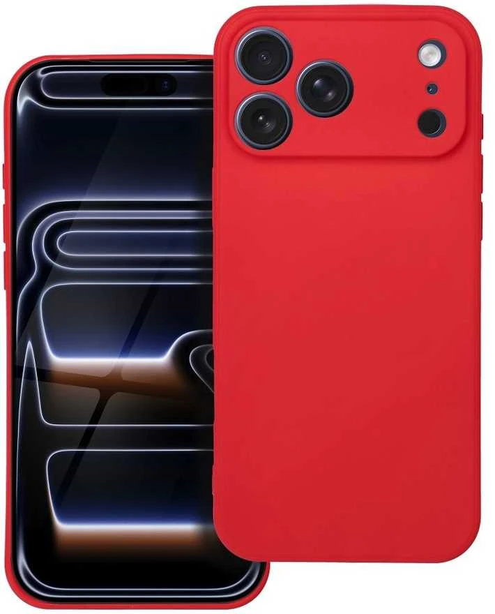OEM dėklas, skirtas iPhone 17 Pro Max / 18 Pro Max (žemas kameros kraštas), švelniai raudonas