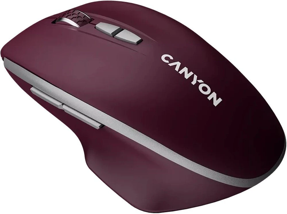 CANYON pelė MW-21 BlueLED 7 mygtukų belaidė bordo raudona