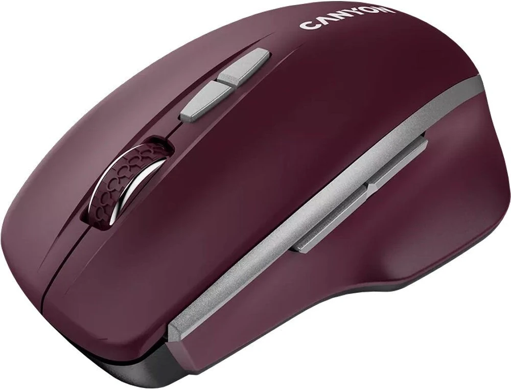 CANYON pelė MW-21 BlueLED 7 mygtukų belaidė bordo raudona