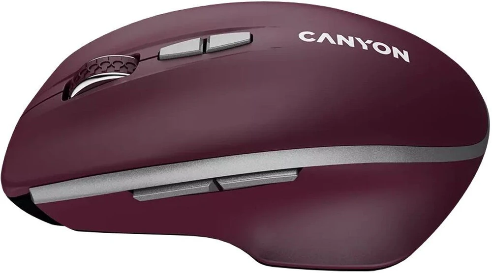 CANYON pelė MW-21 BlueLED 7 mygtukų belaidė bordo raudona
