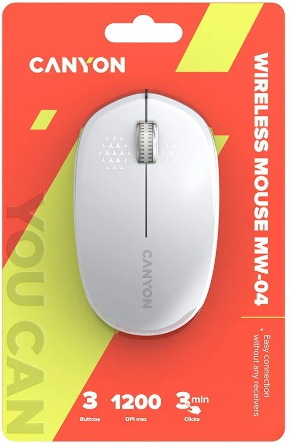 CANYON pelė MW-04 3buttons BT Wireless Baltas