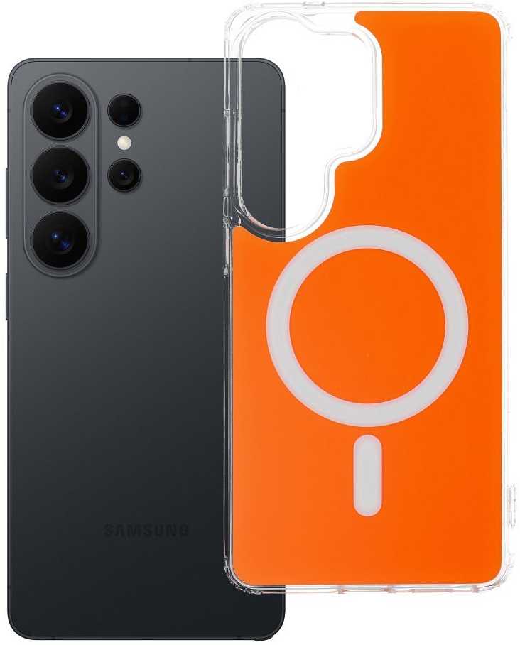 Oem Oranžinis Dėklas na Samsung S26 ULTRA Clear Fusion Mag Cover zgodne su MagSafe hermes oranžinis