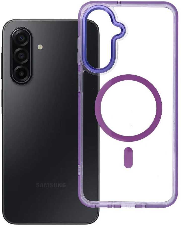 Oem Dėklas na Samsung A17 / A18 Frame Clear Hybrid Mag Cover zgodny su MagSafe violetinė