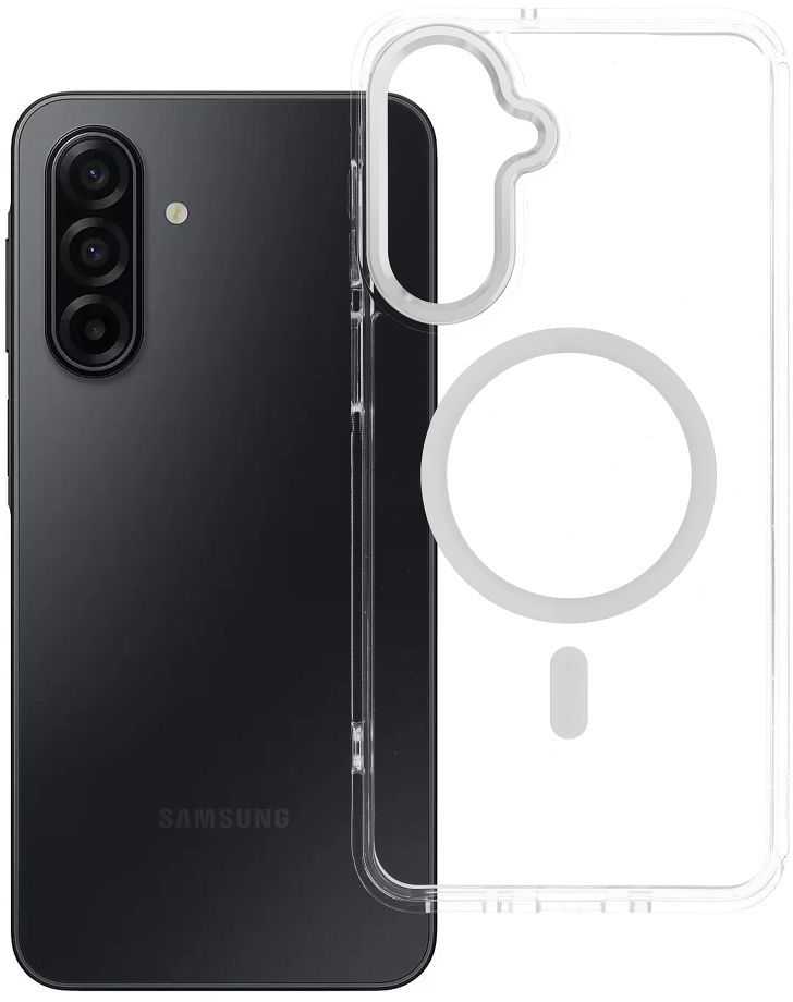 Oem Dėklas na Samsung A17 / A18 Frame Clear Hybrid Mag Cover zgodny su MagSafe transparentne