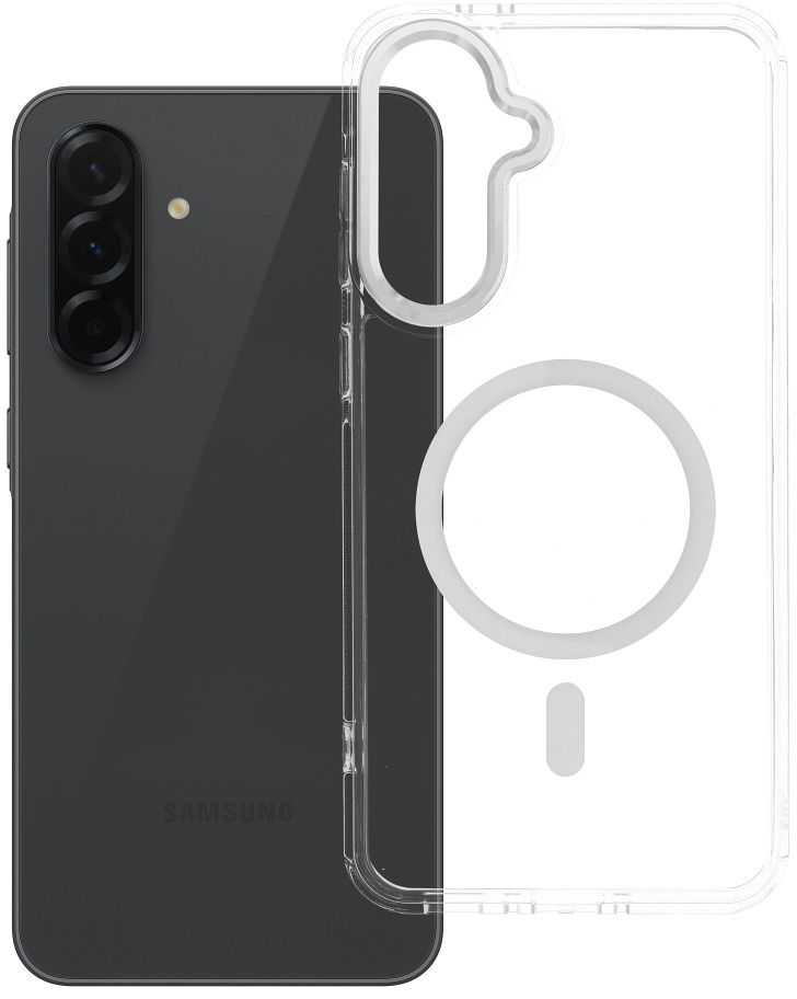 Oem Dėklas na Samsung A36 Frame Clear Hybrid Mag Cover suderinamas su MagSafe skaidriu