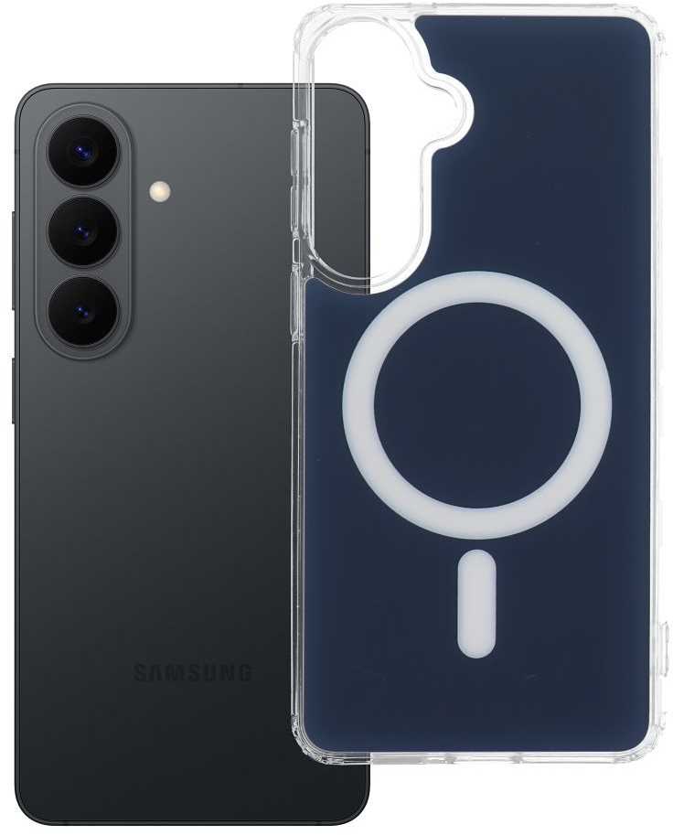Oem „Samsung S26 PLUS“ skaidrus „Fusion Mag“ dėklas, suderinamas su „MagSafe“, tamsiai mėlynas