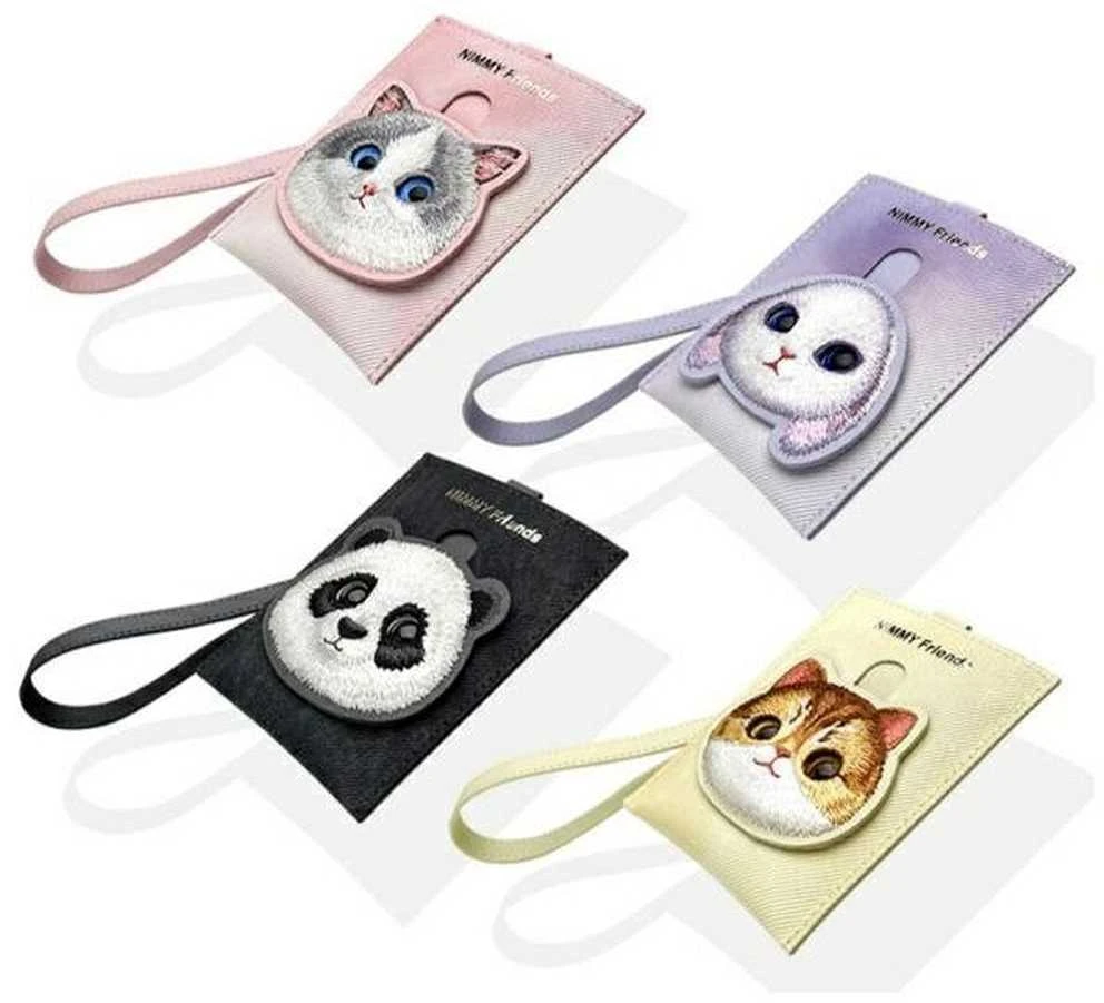 Nimmy portfel na karty dėklas telefonui haki spalvos Big Eyed Pet 2.0 Cat