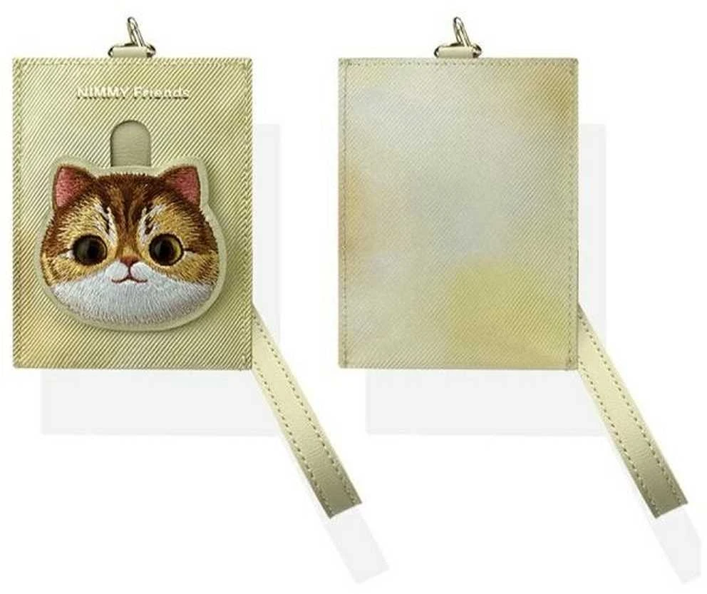 Nimmy portfel na karty dėklas telefonui haki spalvos Big Eyed Pet 2.0 Cat