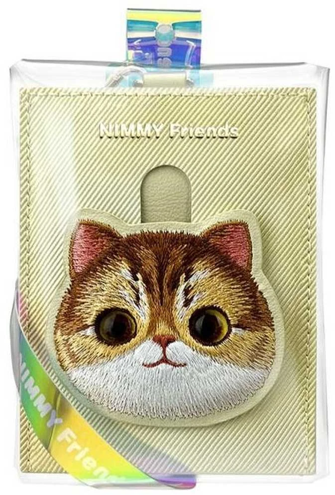 Nimmy portfel na karty dėklas telefonui haki spalvos Big Eyed Pet 2.0 Cat