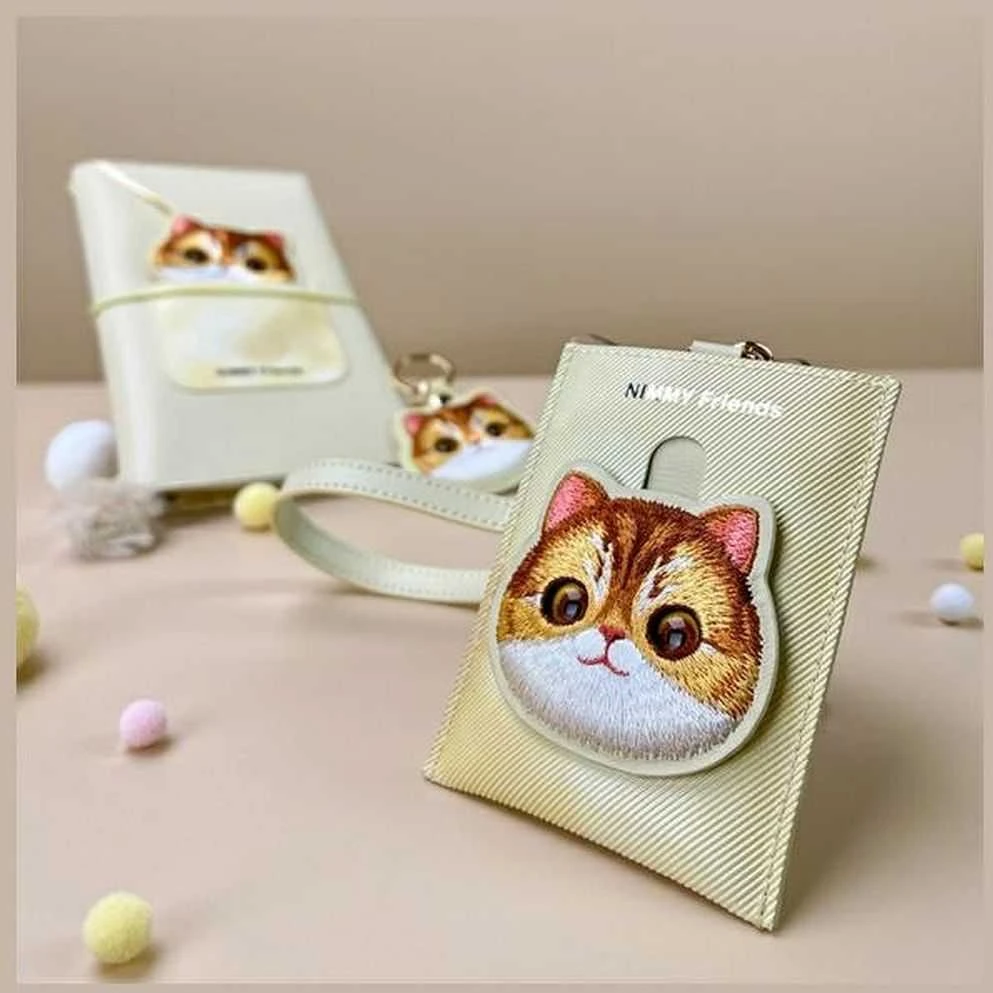 Nimmy portfel na karty dėklas telefonui haki spalvos Big Eyed Pet 2.0 Cat