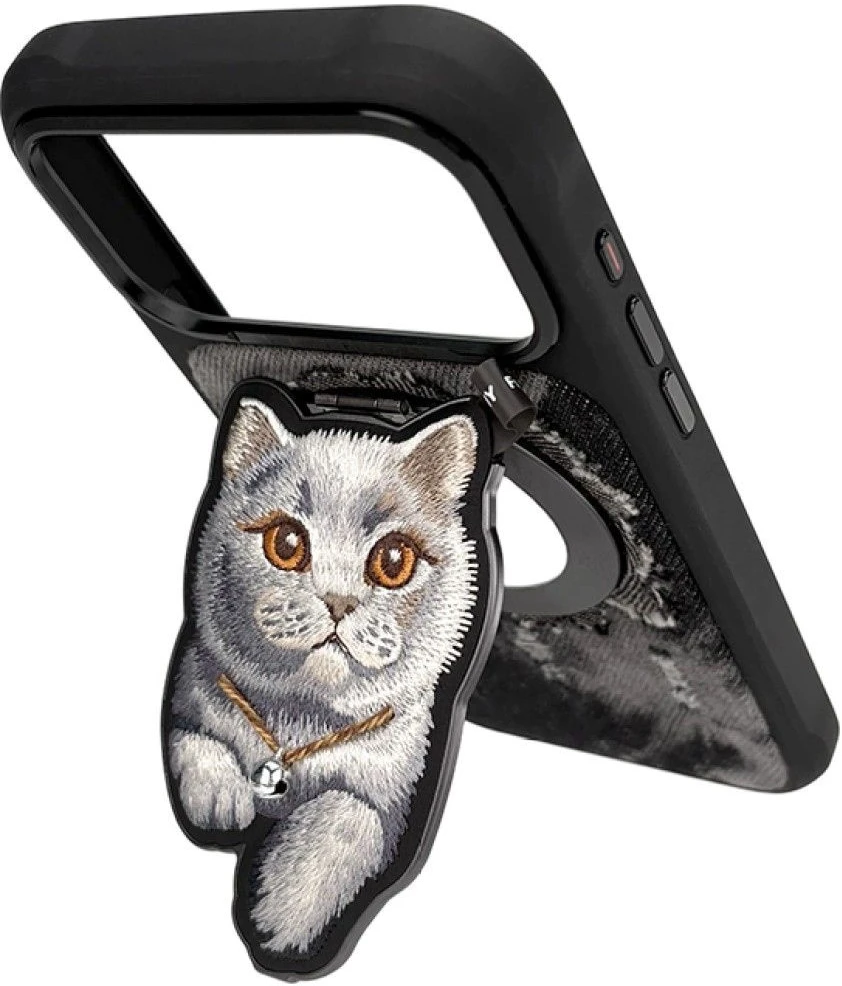 NIMMY magnetic hanger DENIM FASHION BRITISH SHORTHAIR CAT juodas