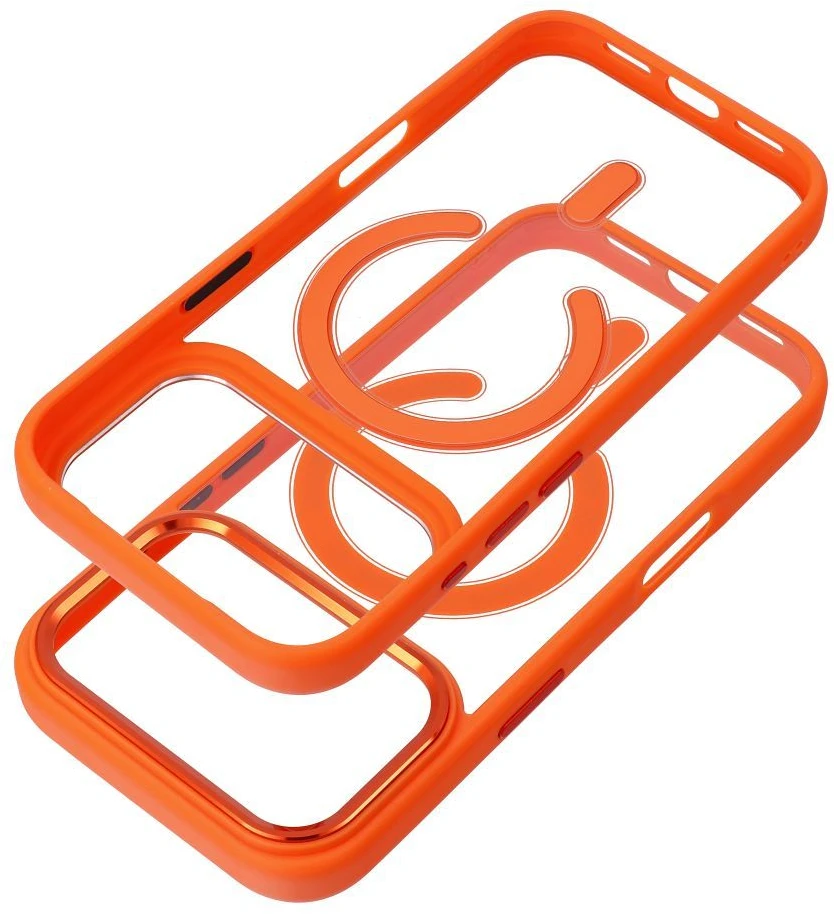 Oem dėklas, skirtas iPhone 18 Pro / 17 Pro, Color Edge Mag, suderinamas su MagSafe, oranžinis