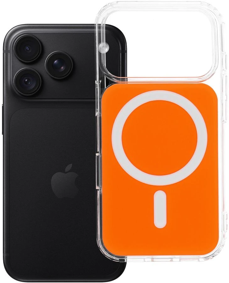 Dėklas Oem Case for iPhone 18 Pro / 17 Pro Clear Fusion Mag Cover compatible with MagSafe oranžinis