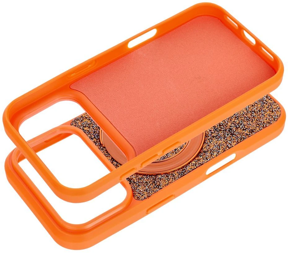 Dėklas Oem Case for iPhone 18 Pro / 17 Pro Quartz Circle Stand Mag Cover oranžinis