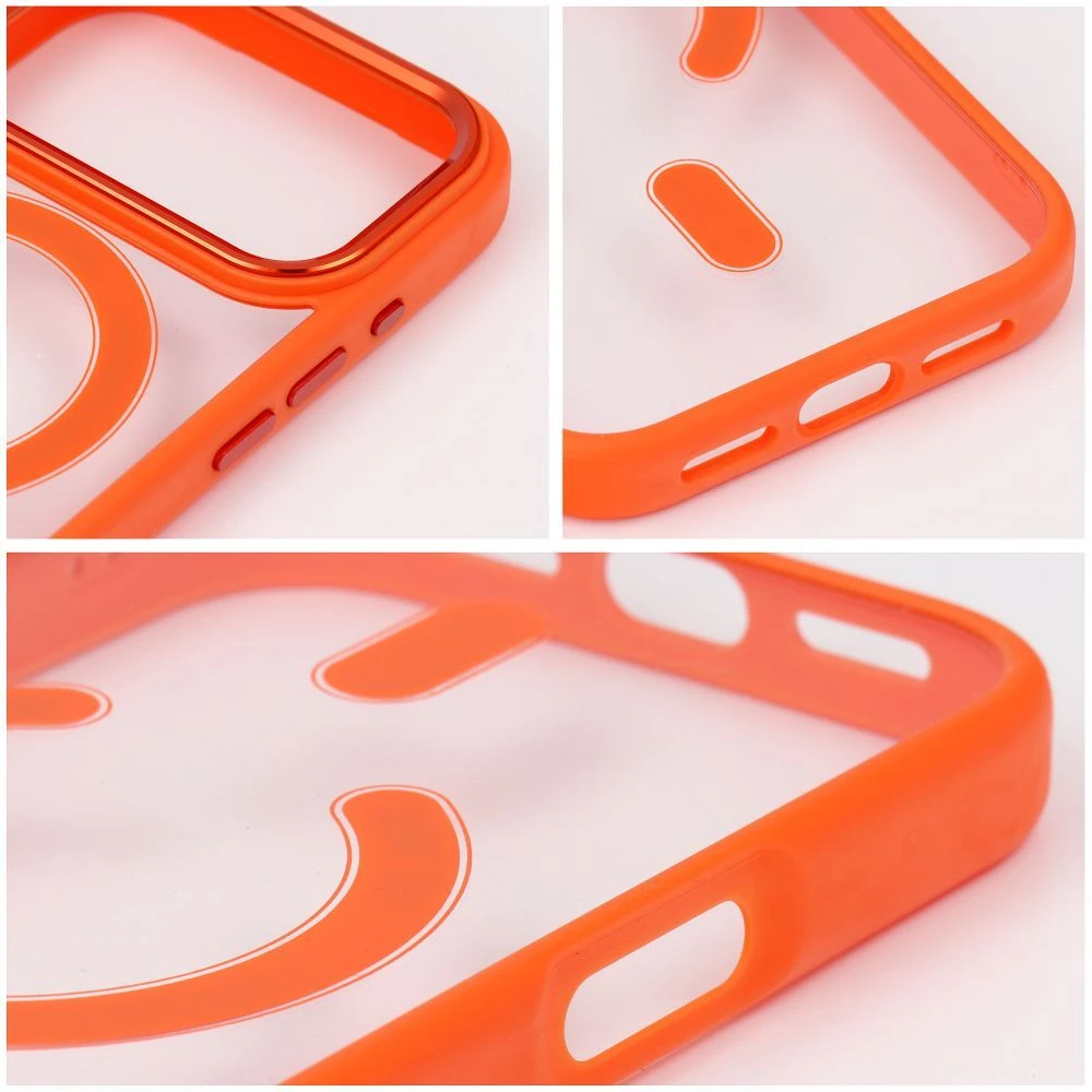 Oem dėklas, skirtas iPhone 18 Pro / 17 Pro, Color Edge Mag, suderinamas su MagSafe, oranžinis