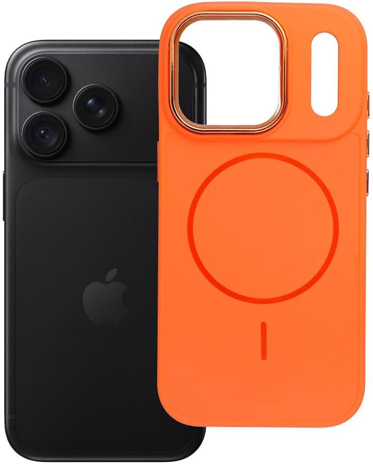 Dėklas Oem Case for iPhone 18 Pro / 17 Pro Frame Mag Cover compatible with MagSafe oranžinis