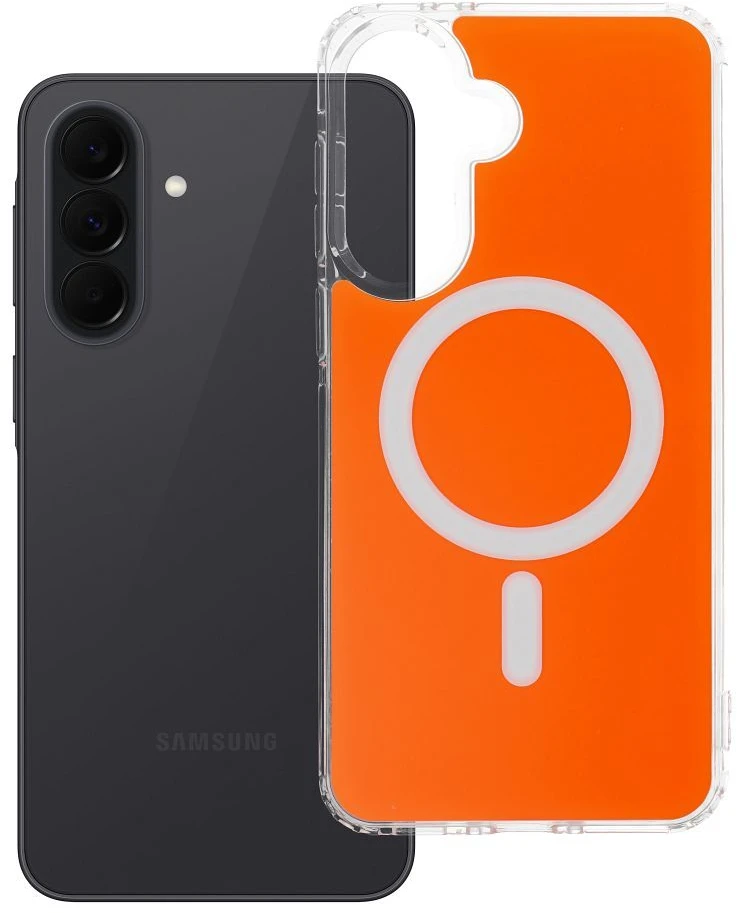 Oem Oranžinis Dėklas na Samsung A37 Clear Fusion Mag Cover zgodne su MagSafe hermes oranžinis