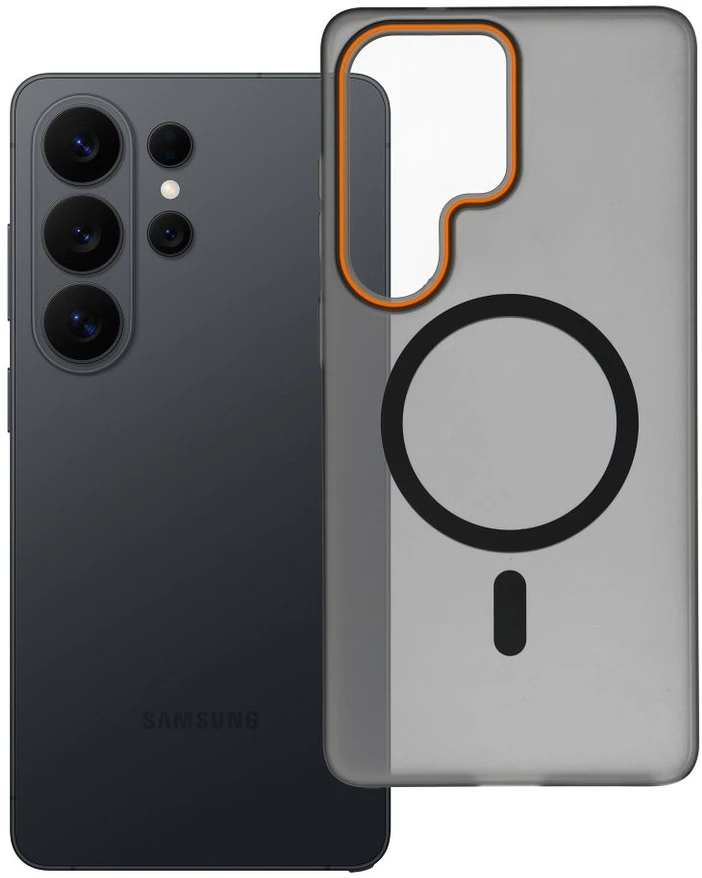 Oem Oranžinis Dėklas na Samsung S26 ULTRA Go Oranžinis zgodne su MagSafe juoda